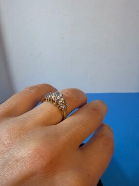 Classic Gold-Plated Multi-Stone Ring in White Crystal